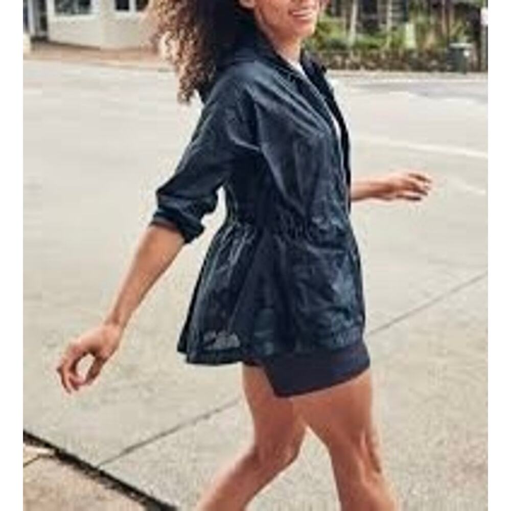 Athleta Blue Laser Cut Passport Jacket, Size XS